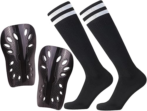 NADUSEP Espinilleras de fútbol, 2 pares de espinilleras de fútbol superligeras y transpirables, equipo de protección para niños y niñas, equipo de