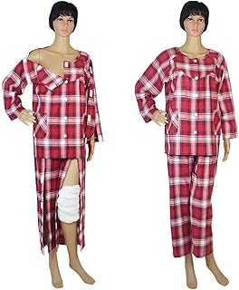 Pantalones Para Pacientes Ropa Para El Cuidado Del Paciente, Pantalones Para Incontinencia, Ropa Para Pacientes De Cirugía/discapacidad/artritis/fractura/pacientes Postrados (Size:L,Color:Rojo)