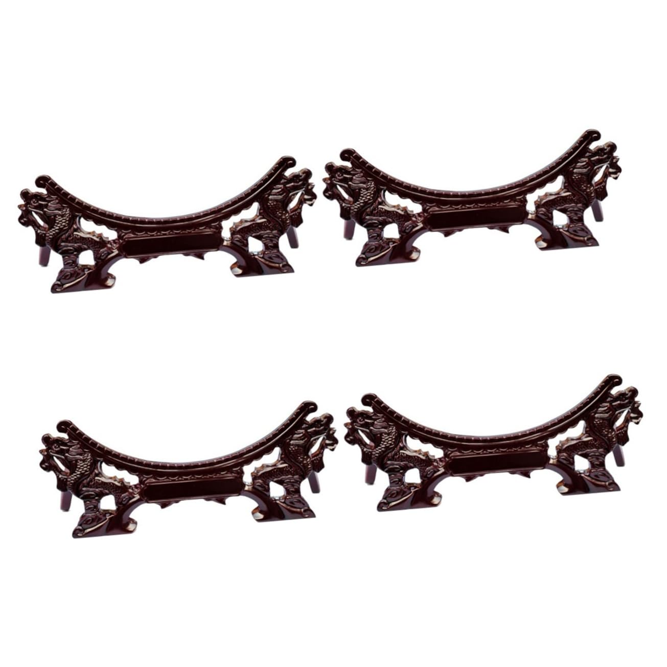 Gatuida 4piezas Soporte De Exhibición De Platos De Dragón Tradicional De Madera Soporte Decorativo Para Platos Para Mostrar