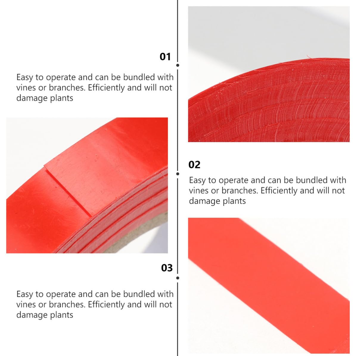 CHILDWEET Nastro Adesivo per Legare Piante 10 Pezzi in PVC Rosso per Pomodori e Peperoni, Riutilizzabile Senza Nodi, per Giardino e Piante da Interno