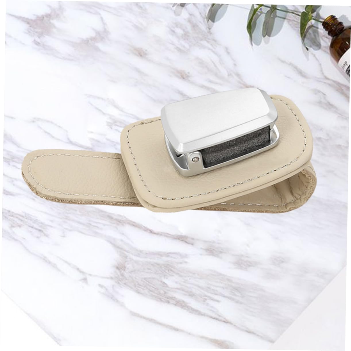 Gatuida 3pezzi Supporto Occhiali Multifunzionale Per Auto Clip Per Parabrezza Pu Organizer Per Occhiali Da Sole Beige Facile Da Installare e Utilizzare
