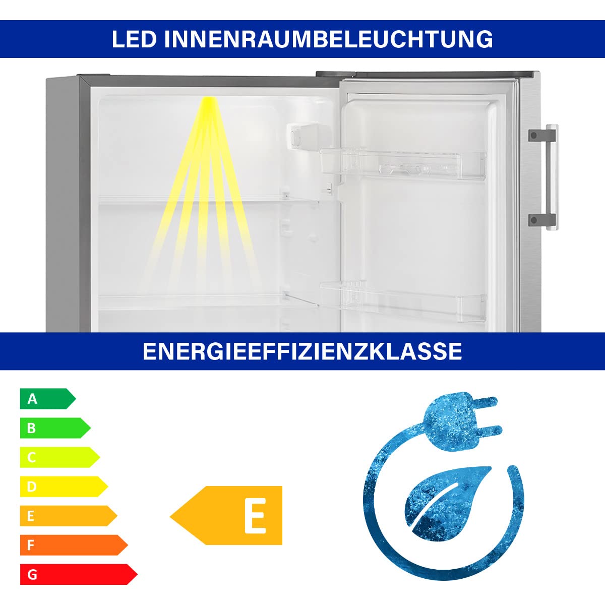 Bomann Kühlschrank ohne Gefrierfach 242L Energieklasse E 143cm leise 40dB VS 7316.1 inox