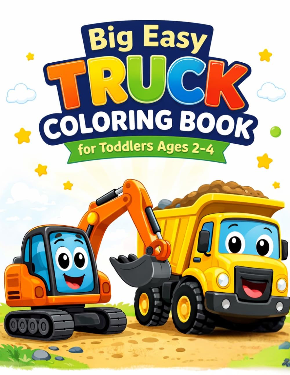 Big Easy Truck Coloring Book for Toddlers Ages 2–4: 80 Simple and Fun Truck Coloring Pages . Construction, Fire Trucks, Monster Trucks and More. Big Bold Lines for Little Hands