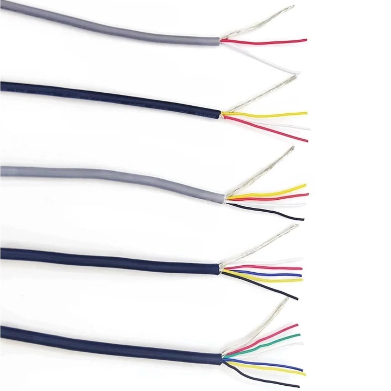 1M Shielded Signal Wire 32/30/28/26/24/22/20 AWG 2-7 Cores PVC Channel Audio Headphone Line Copper Control Cable UL2547(28AWG X 1METER_2CORES)