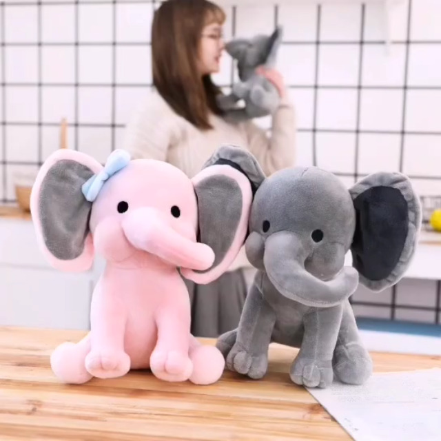VFM Plüschtier Elefant 31 Cm – Kuschelig, Grau, Mit Beanie-Füllung & Kontrastierenden Details
