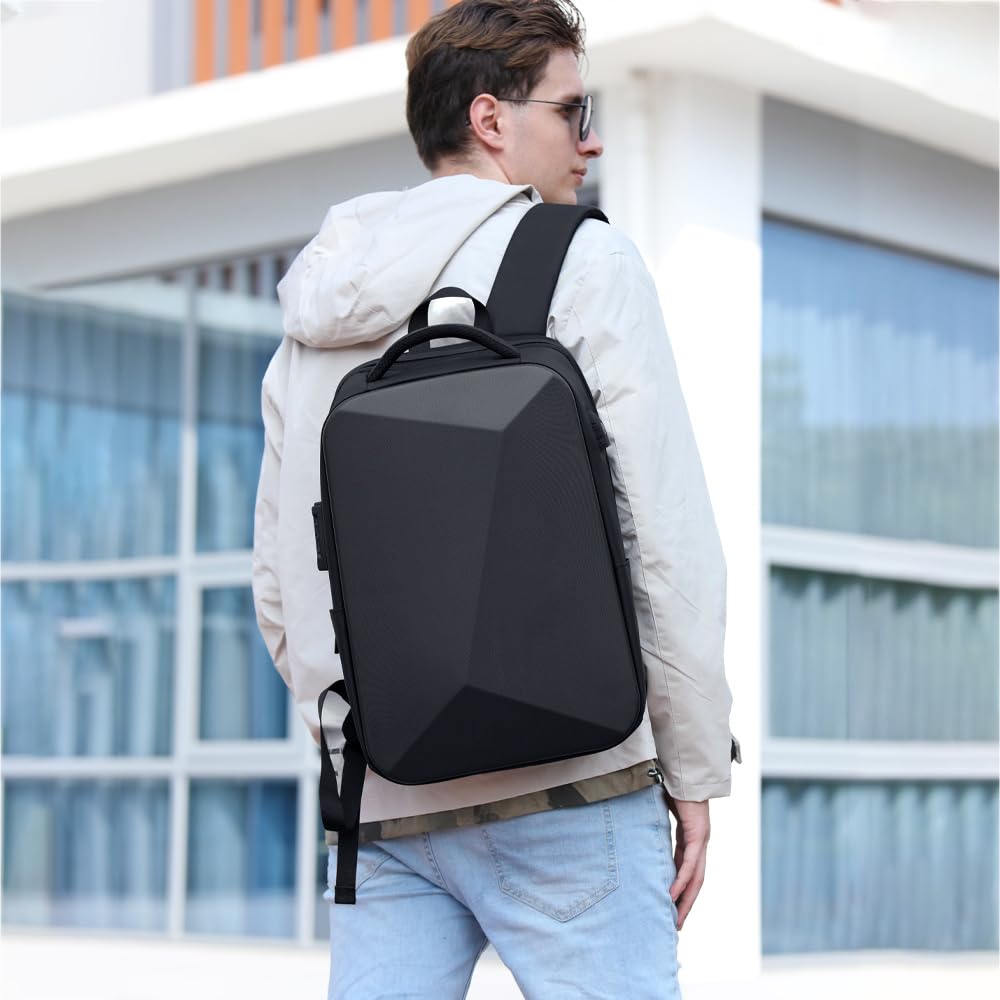 XINYASEE Sac à dos ordinateur 15,6" antivol serrure étanche business noir | Sac à dos antivol pour ordinateur portable，Port de chargement USB, étanche, 15,6 pouces, homme, voyage, travail, études