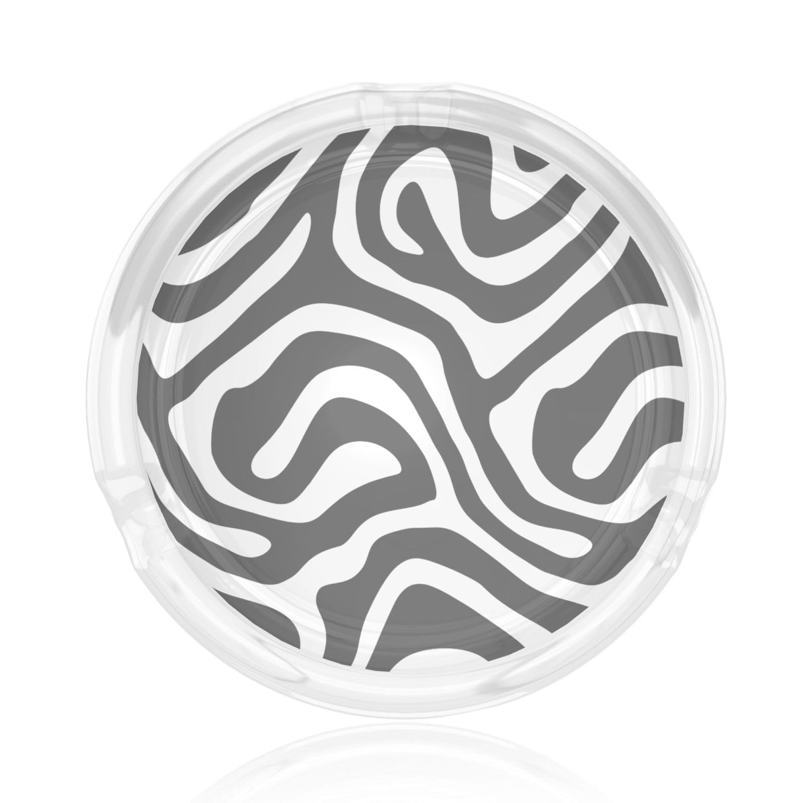 Psychedelic Black White Swirl Wavy Abstract Lines Glass Ashtray For Cigarettes Ash Trays Case For Home Office Decor