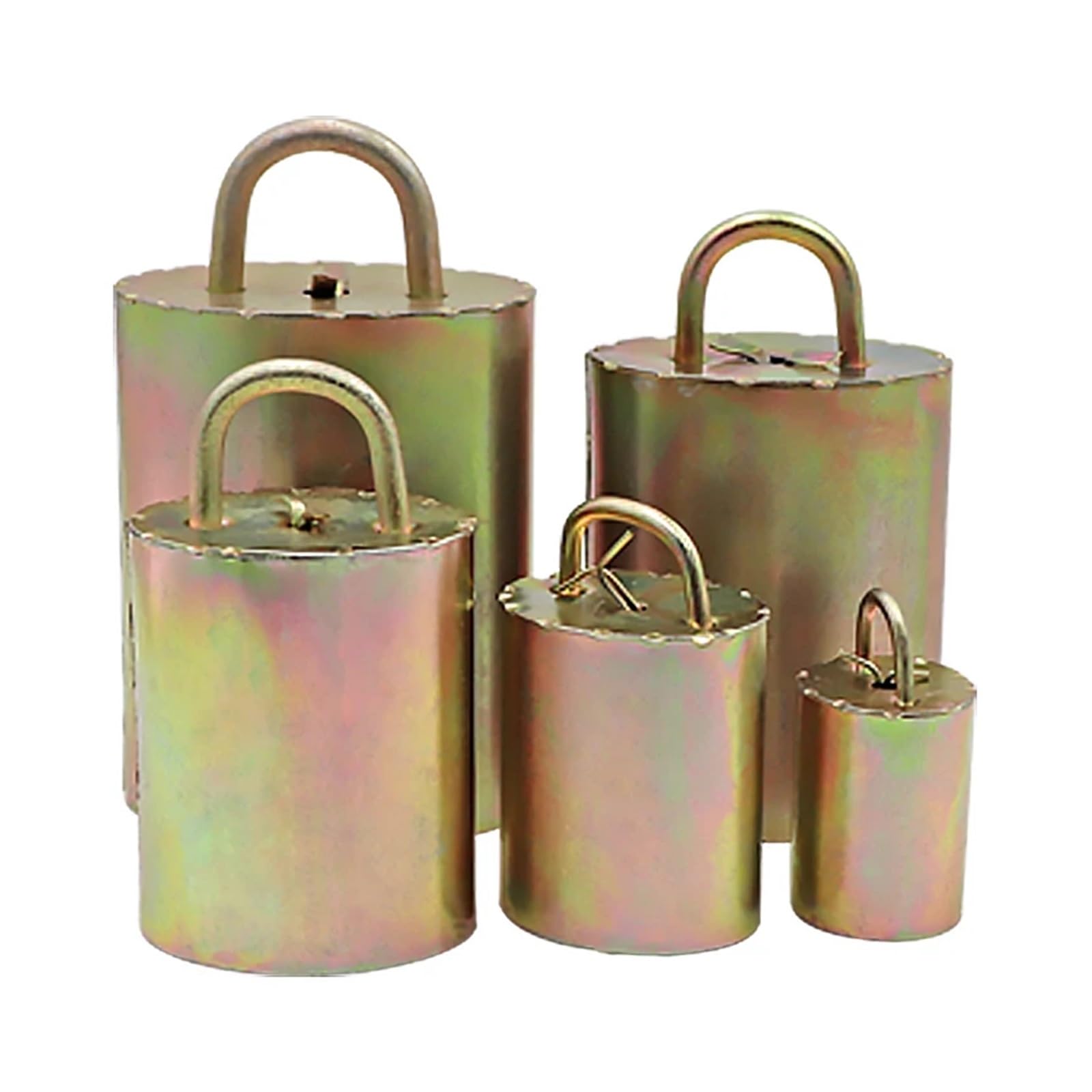 4 Pcs Livestock Grazing Bells for Cow Horse Sheep, Galvanized Steel Loud Bell