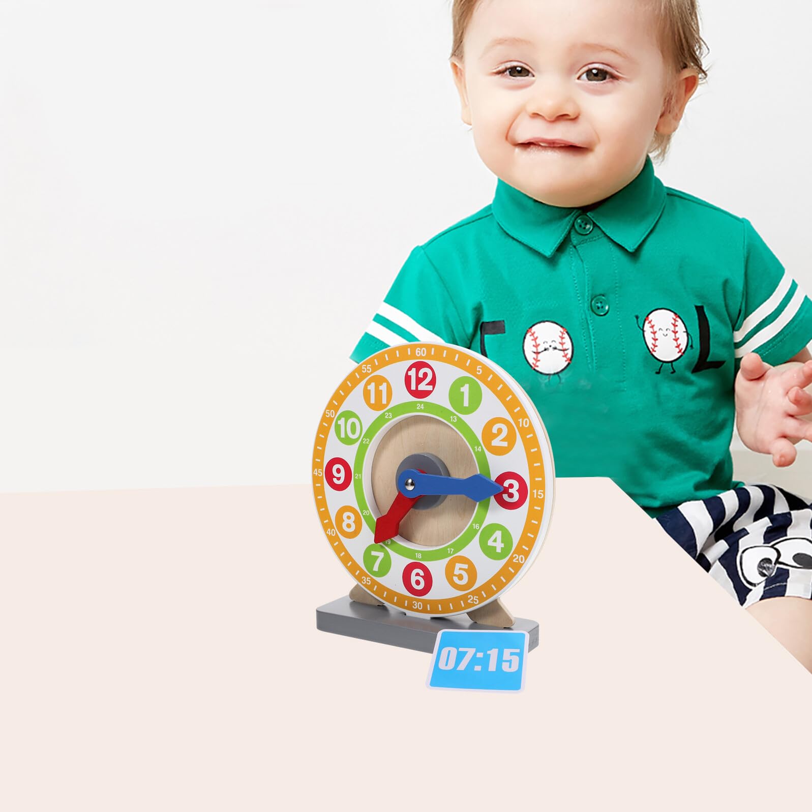 Reloj de Madera Educativo para Niños Diseño Analógico, Promueve la Capacidad de Aprendizaje Imaginación en Actividades de Enseñanza y Aprendizaje