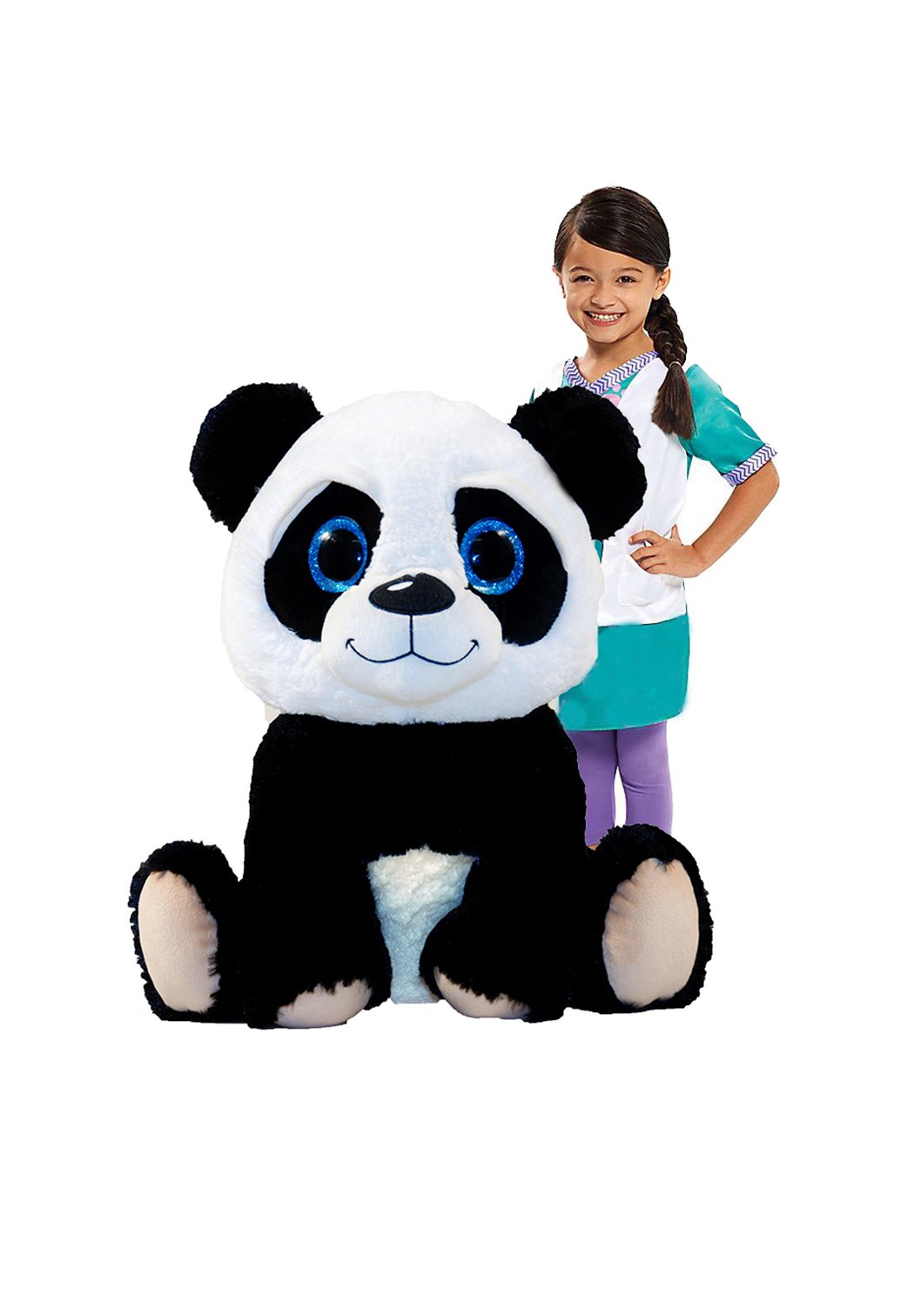 LB Peluche panda avec de grands yeux scintillants Peluche assise Format XXXXL 75 cm