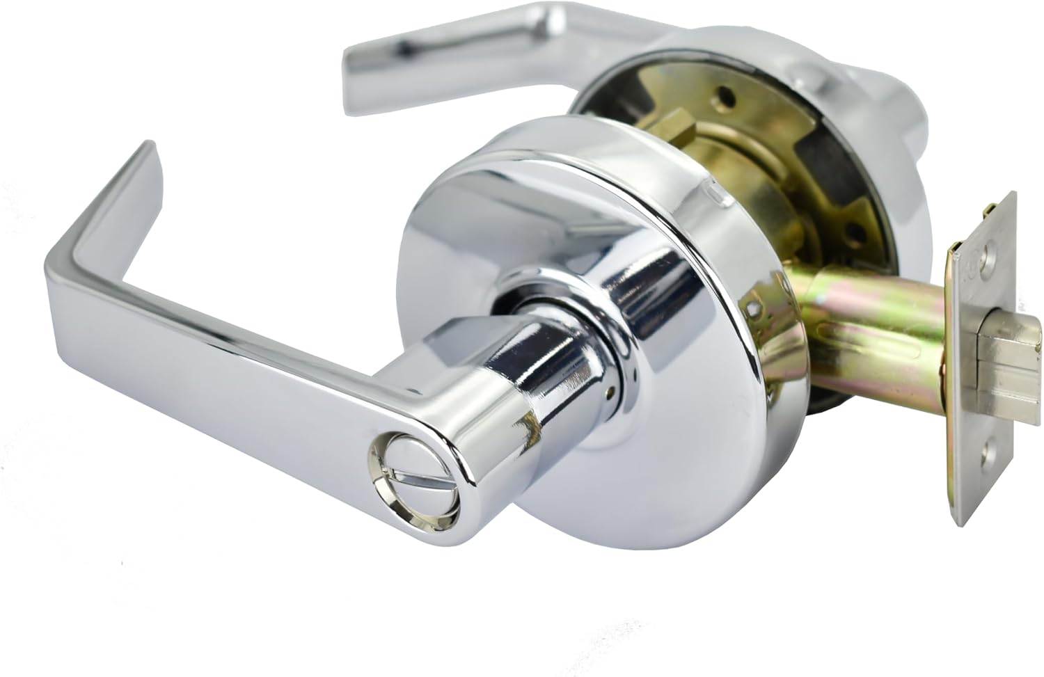 Commercial Door Lock Privacy Function Grade 2 Heavy Duty Cylindrical Leverset in Polished Chrome – UL 3-Hour Fire Rated, Non-Handed, ADA Compliant
