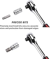 Vista 8 de CASOMAN 34 piezas de 3/8 pulgadas Torx Bit Socket y E-Torx (estrella) Juego de zócalos de acero CR-V y S2, E4-E20, T10-T60, a prueba
