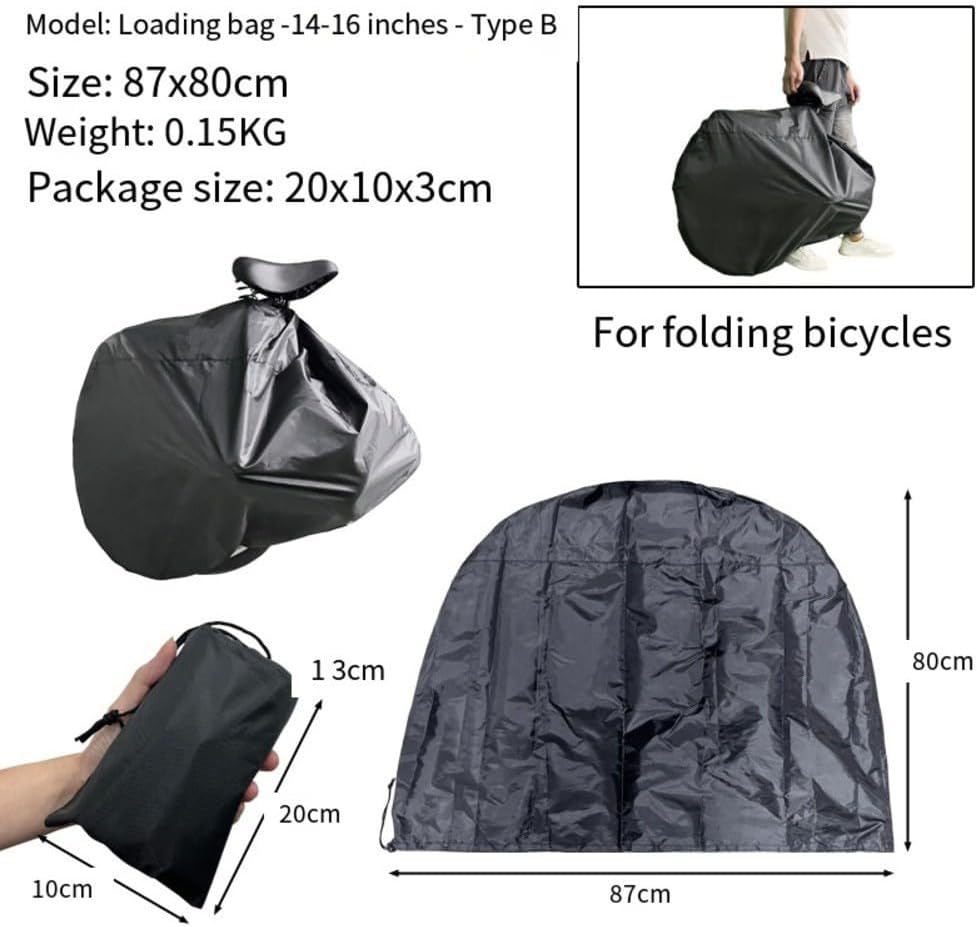 Heavy Duty Bike Transport Storage Bag Waterproof Carrier Case With Hand Strap Shoulder Strap for 14-26 Inch Mountain Road Bikes Travel Carrying Case Black(2022-Type B)