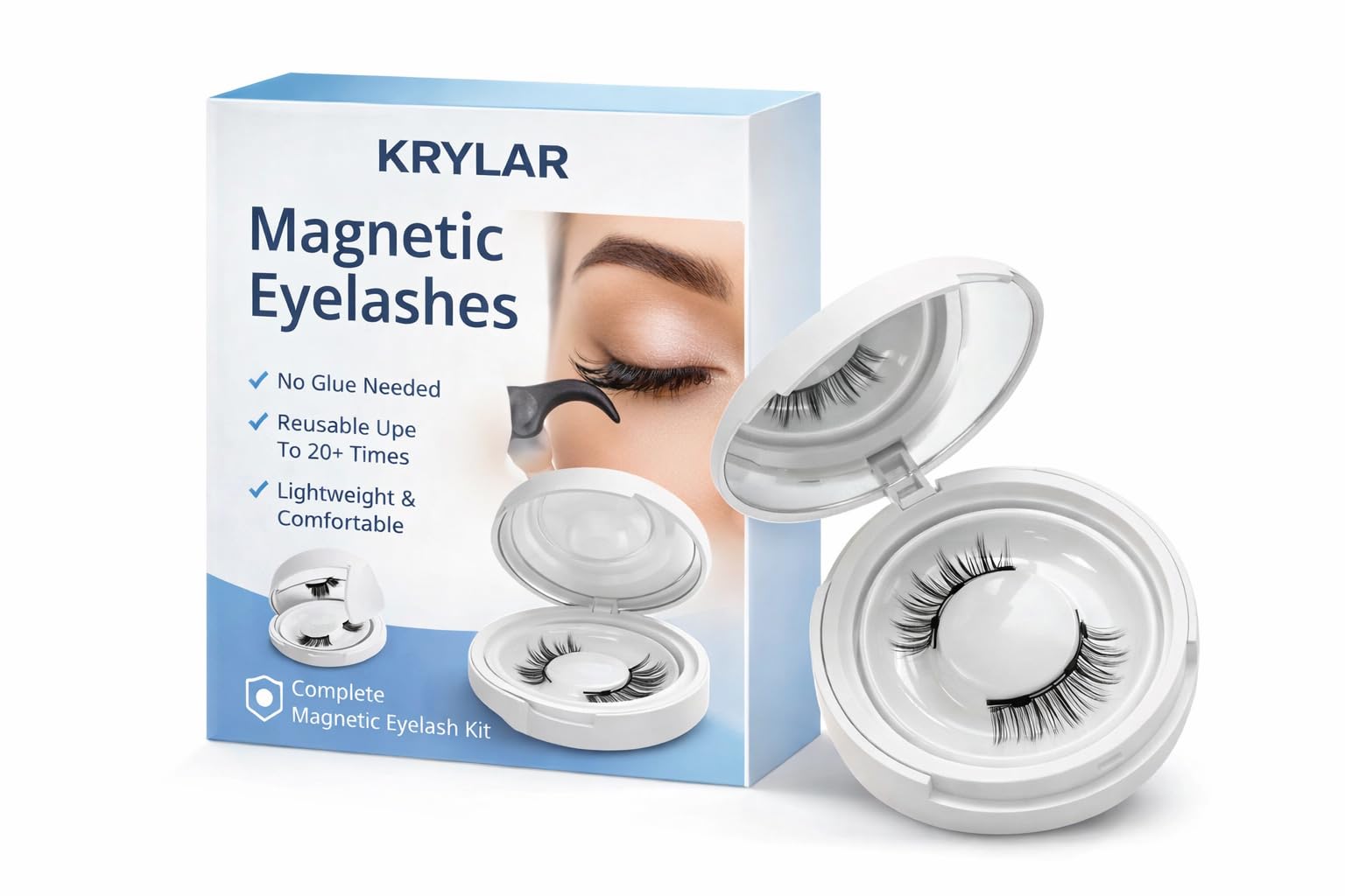 Magnetic Eyelashes for Women Natural Look Reusable False Eyelashe No Glue Needed Waterproof & Long Lasting Lightweight Invisible Band Easy to Wear and Remove 3D Lashes For Girl-image-20
