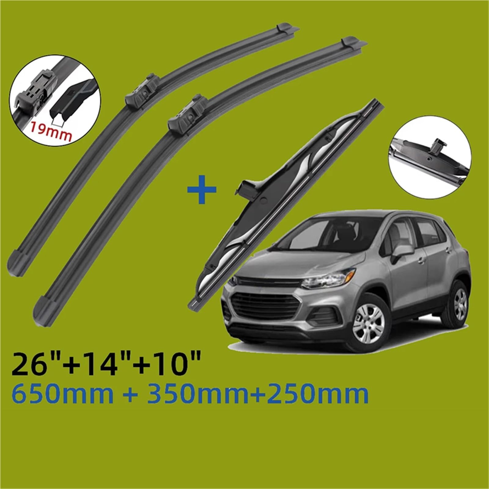 Limpiaparabrisas De Coche Compatible Con Buick Para Encore 2012-2025 Limpiaparabrisas Traseros Delanteros Parabrisas Ventana 26 "+14" + 10"