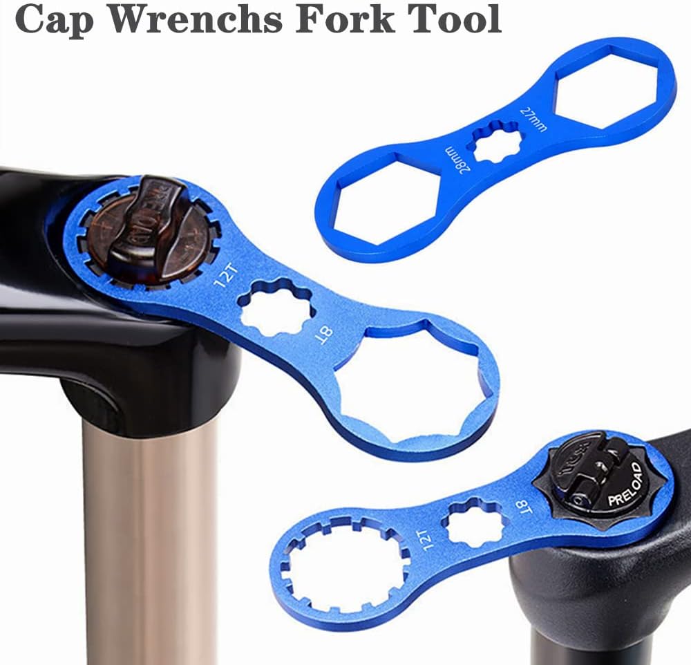 MZHICH 2 PCS Double Head Front Fork Cap Wrenchs Bicycle Front Fork Repair Tool Multifunctional Axis Wrench Tool Bicycle Disassembly Tool for Mountain Bike - Image 4