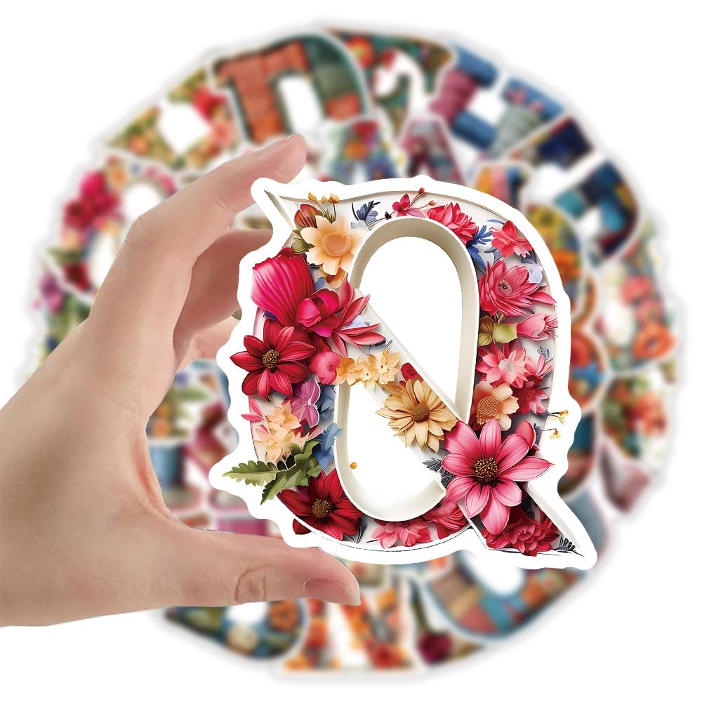 50 Pieces Retro Alphabet Stickers for Water Bottle - Image 2