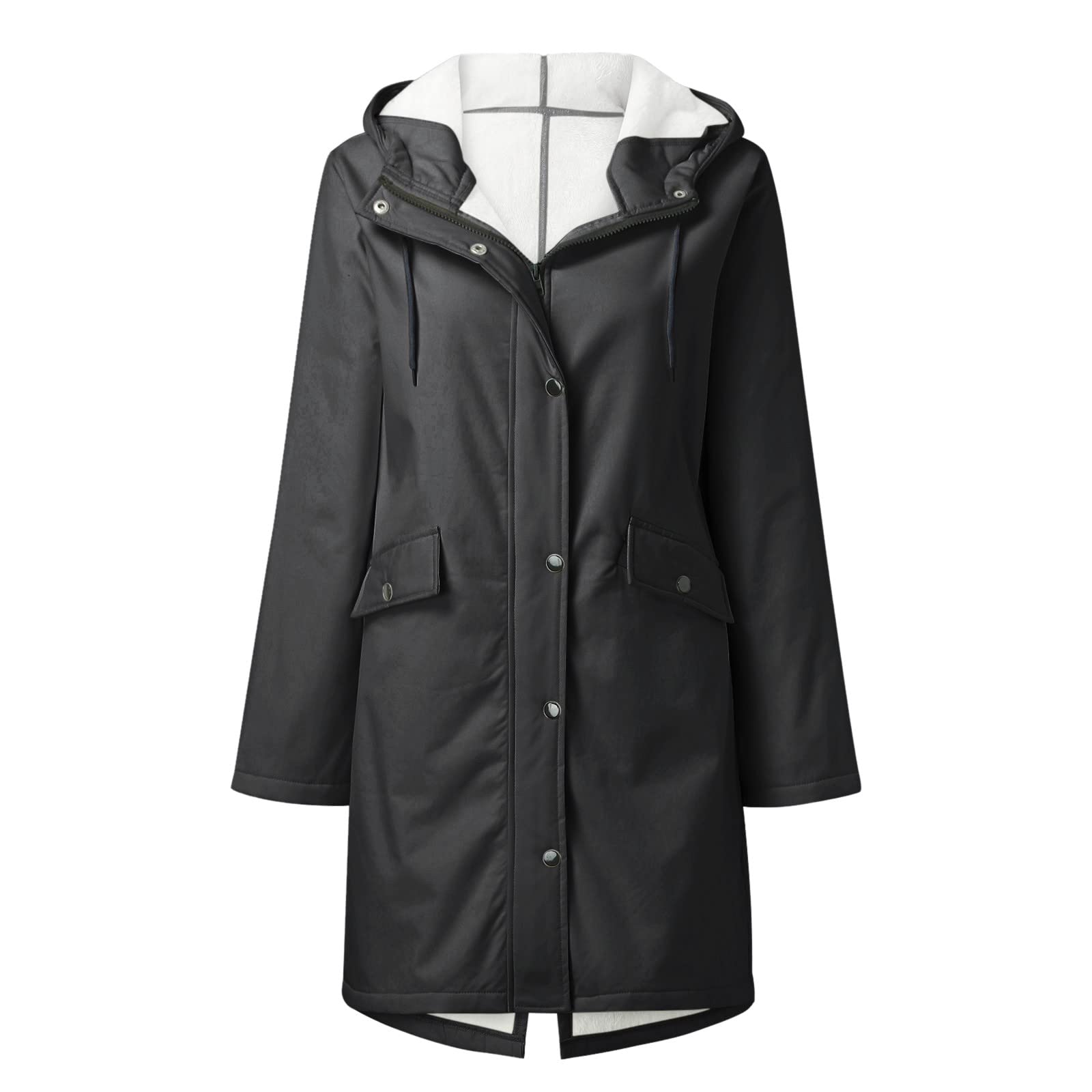 Chaquetas para mujer, abrigo pequeño, informal, con capucha, bolsillos con cremallera, abrigo polar cálido para mujer