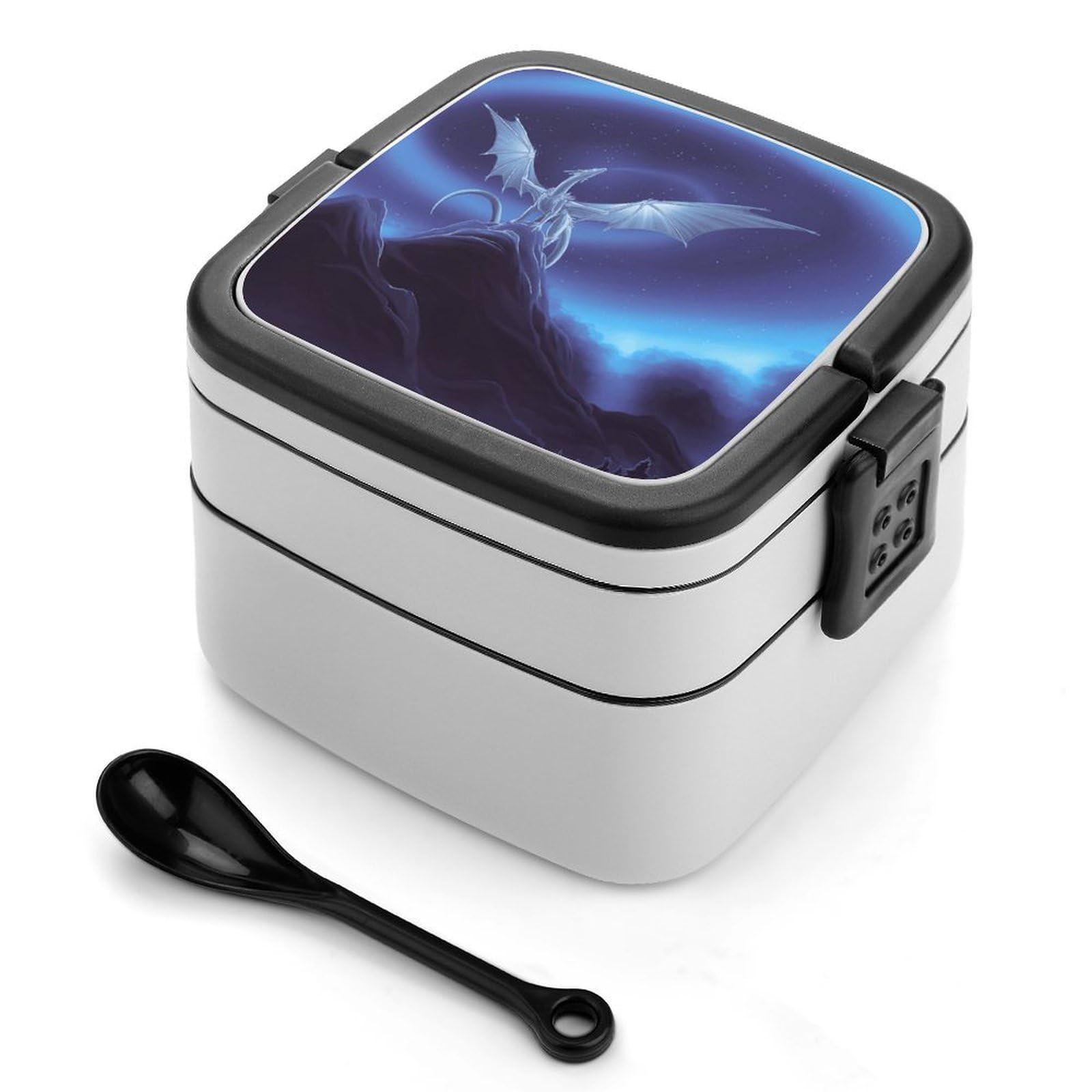 CGSBNGHA Flying Dragon Bento Lunch Box 2 Layer Lunchbox Food Container for Adults Office