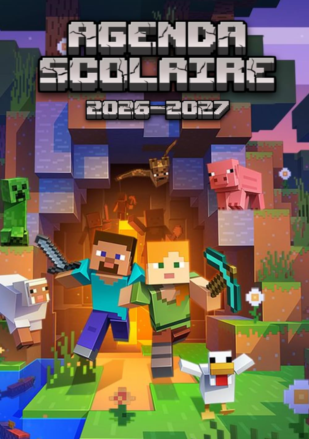 Agenda Scolaire 2026 2027: De Septembre à Août – Construis ta réussite  bloc après bloc – Organisateur Scolaire pour Garçons et Filles – Primaire  Collège  Lycée – Thème Gamer