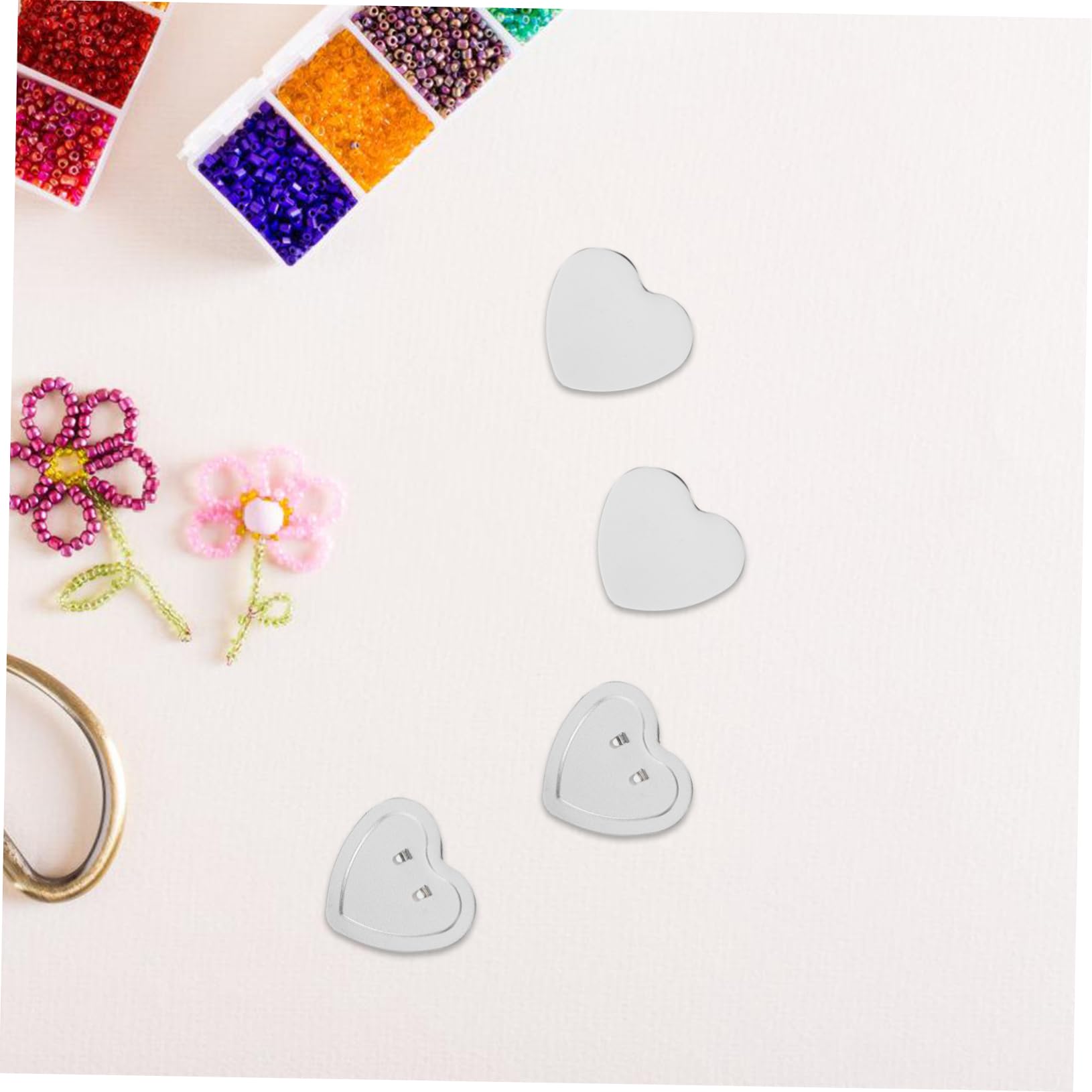 Bottoni a Forma di Cuore per Creazione Spille 100 Set