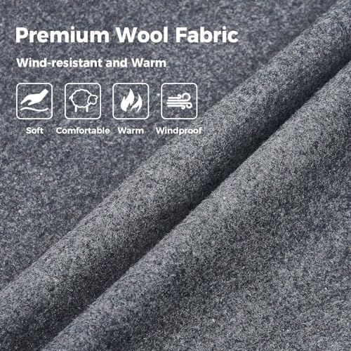 Image of ELETOP Men's Wool Trench Coat Winter Business Long Overcoat | Quilted Lined Warm Pea Coat, Business Casual, Notch Collar, Wool Blend