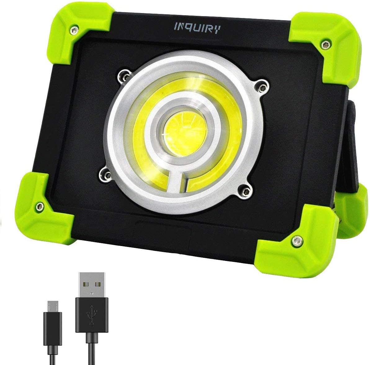 INQUIRY Led Work Light Rechargeable, Aluminium Case, 20W 6000mAh Portable Lighting Cordless Lamp for Garage,Painters,Outdoor Use