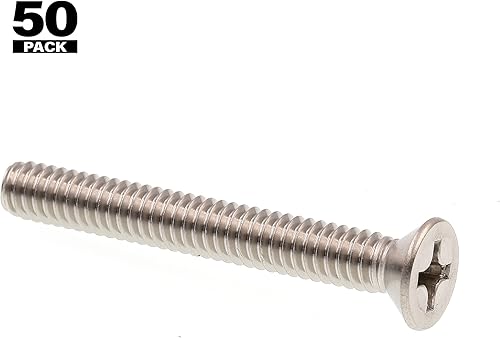 Miniatura 3 de Prime-Line 9002013 Tornillos de máquina, cabeza plana, Phillips Drive, 14 In.-20 X 2 in (paquete de 50)