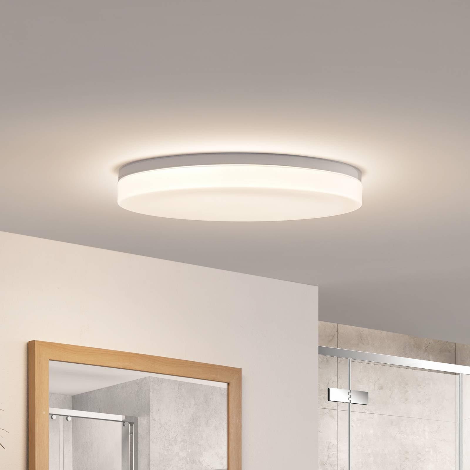 LED Lámpara de techo Wynion (Moderno) en Blanco hecho Plástico e.o. para Cuarto baño (1 llama, lámpara, plafón