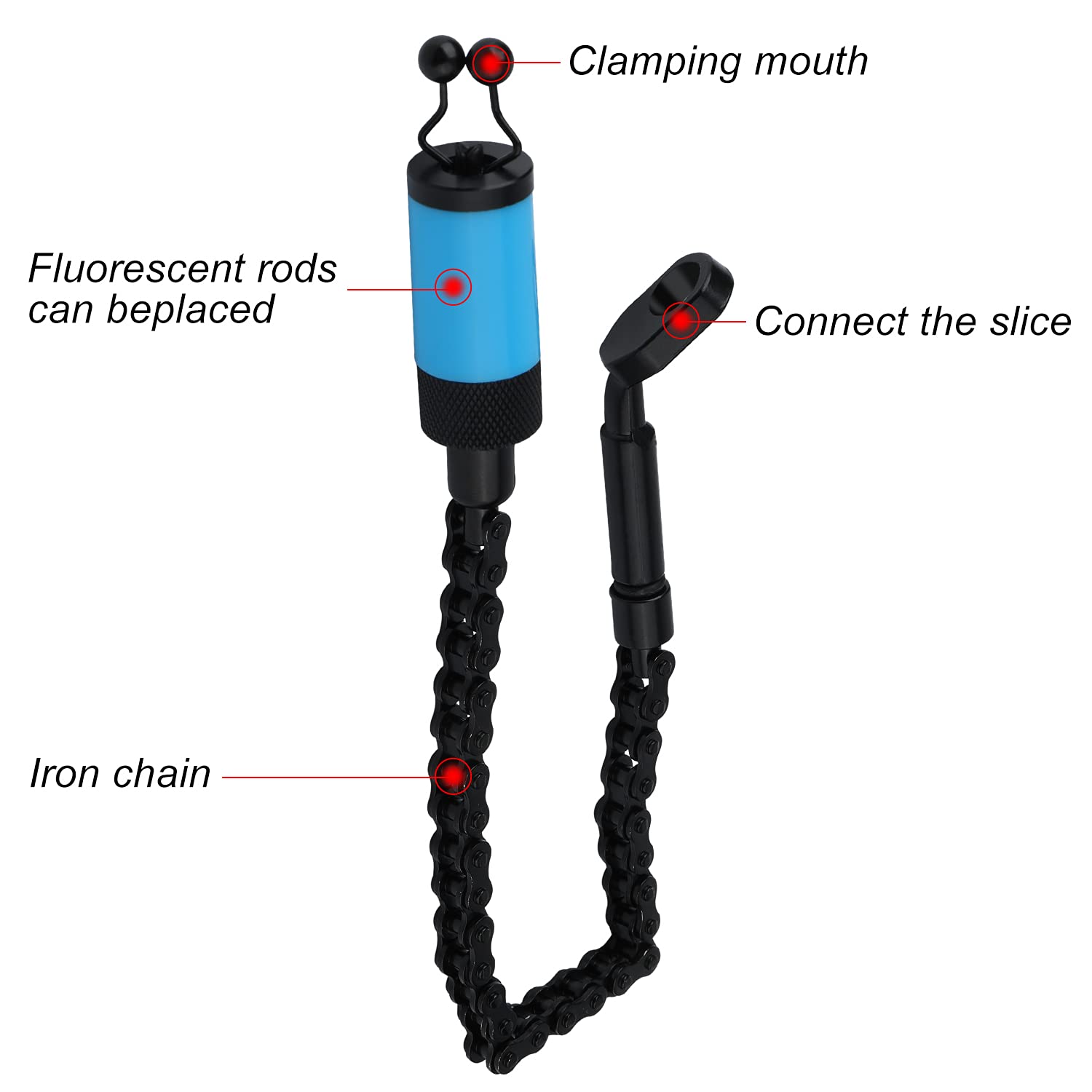 Sougayilang 4pcs Swingers de Pesca, Alarma de mordida Sensor Colgante para Pesca de Carpa con Caja de ABS