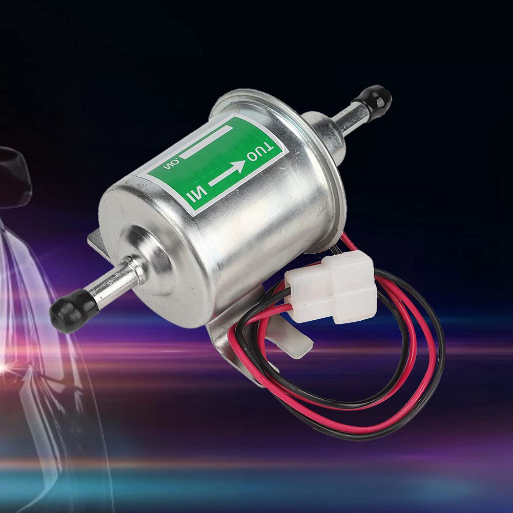 Tbest Pompa Elettrica Universale 24V per Auto e Barca con Filtro in Linea per Carburante Benzina (Argento)