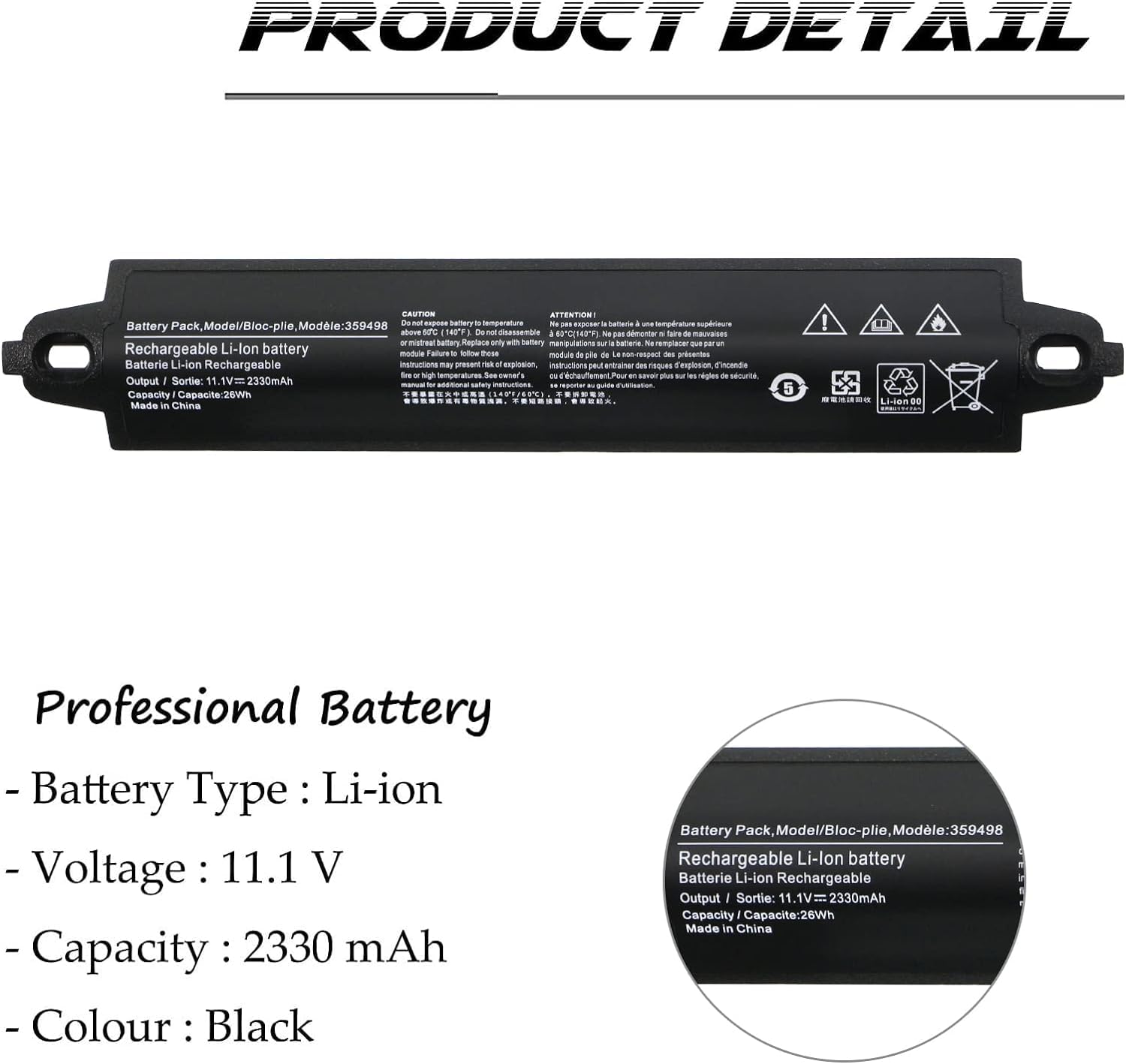 Amazon | Uenergy 26Wh 359498 バッテリー 交換用 Bose