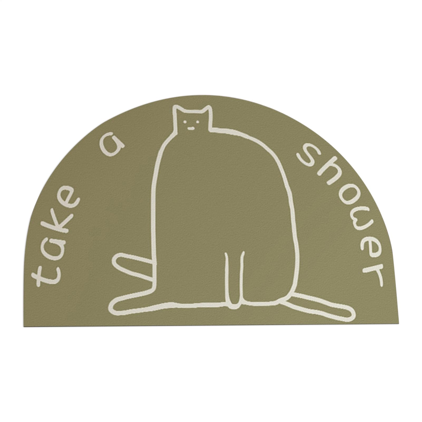 Alfombras de baño con silueta semicircular y estampado de gato para el suelo
