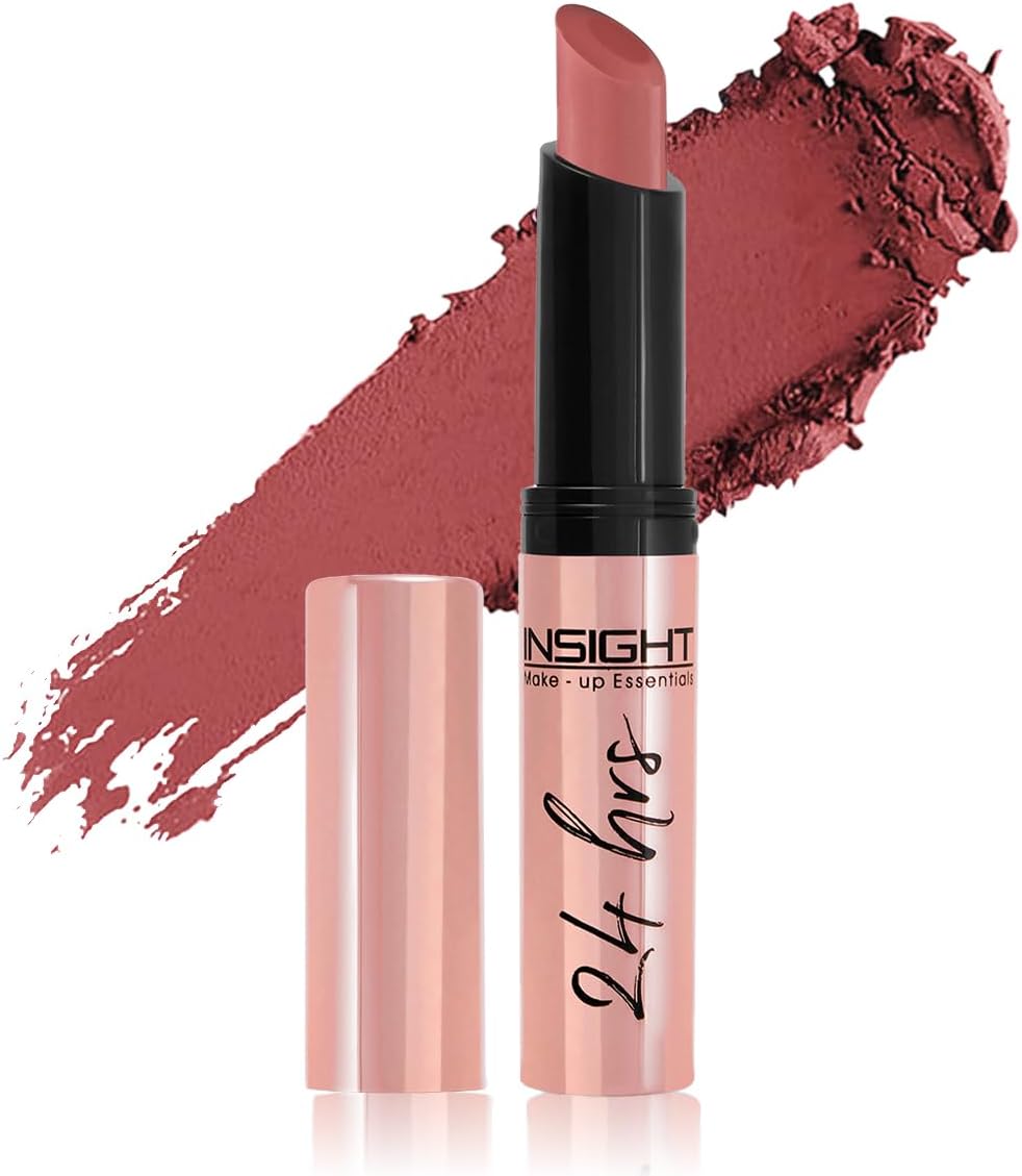 INSIGHT 24 Hrs Non-Transfer Matte Lipstick | Lightweight, Highly Pigmented, Long Wear | Kiss Proof & Smudge Proof | With Vitamin E & Jojoba Oil | Vegan, Toxin Free | Shade 28 - Good Girl (3g)