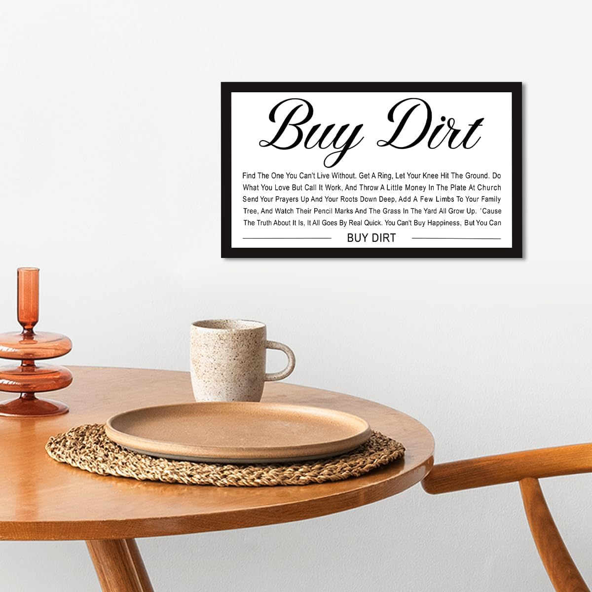 Buy Dirt Sign Wood Box,Funny Home Wood Block Sign for Home Bedroom Office Wall Shelf Tabletop Desk Decor image 3
