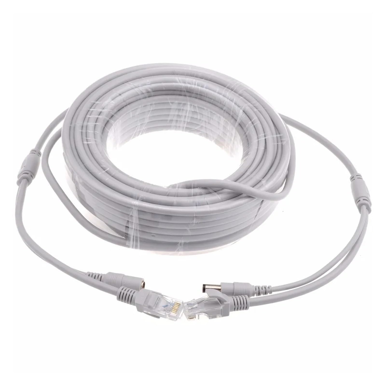 ACGTUY Network Cable Power Supply Two in ON/E Ethernet Cable 5M/10M/20M/30M RJ45 Extension Cable RJ45+DC Compatible with The IP Camera(10M)