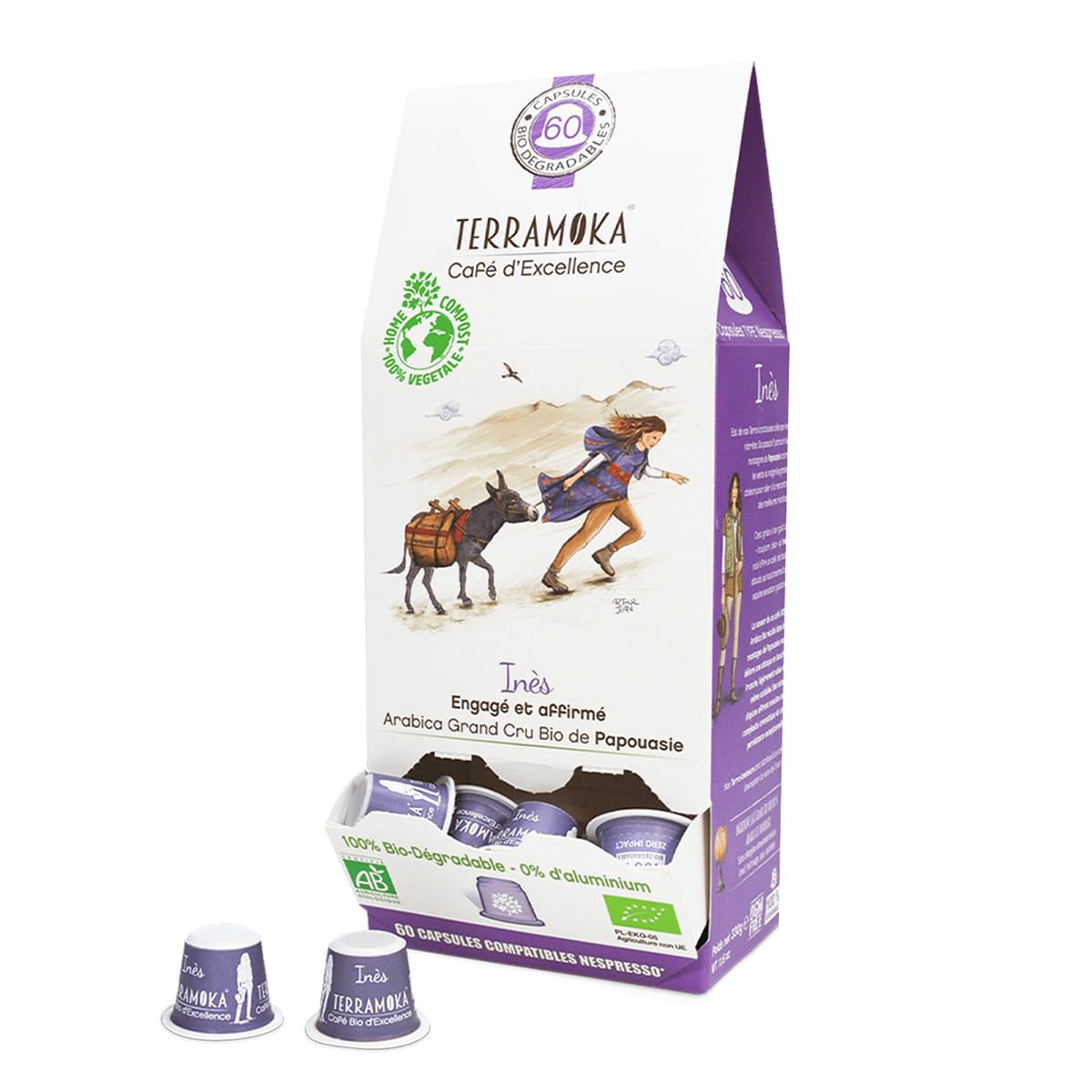 TERRAMOKA - Exzellenter Bio-Kaffee - 100% reiner Arabica aus Peru - Fruchtig, nuanciert und rassig - 300 Kapseln Kompatibel Zero Waste - Mr Albert- Frankreich