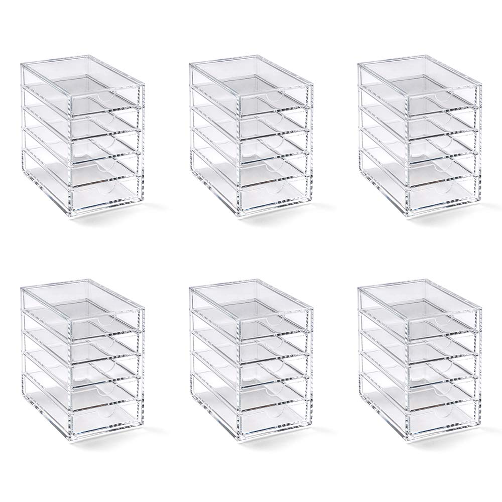 Osco Clear Acrylic Small Five Drawer Storage, A3278 (Pack of 6)