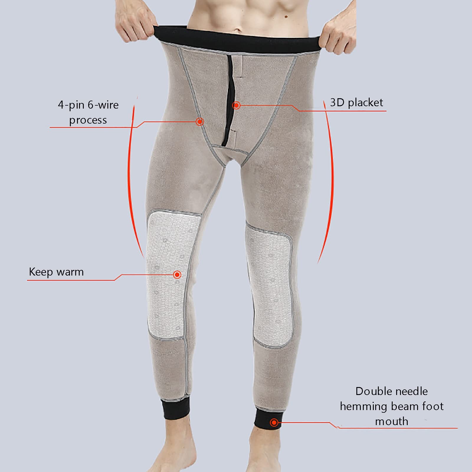 G&F Pantalones Térmicos para Hombre Calzoncillos Largos Tres Capas Espesor Pantalones Térmicos Ropa Interior con Rodilleras