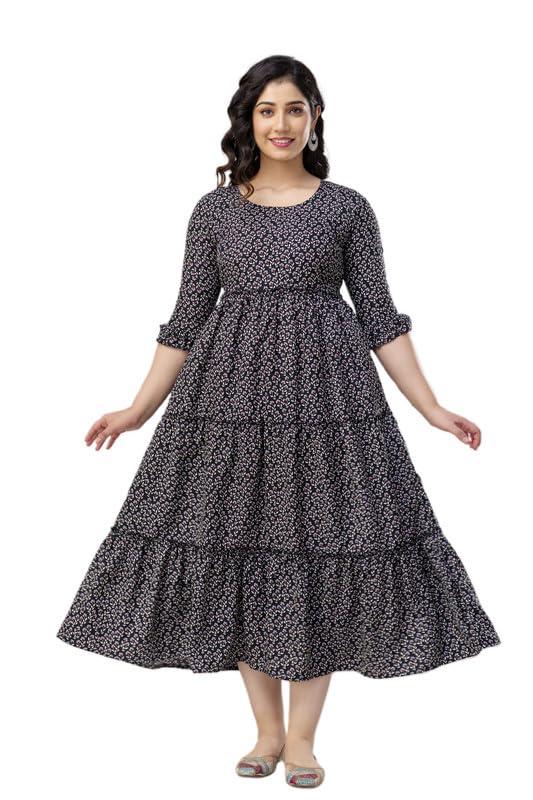 Polyester Floral Design Printed Gown Anarkali Feeding Kurtis for Women with Zippers Breastfeeding Kurta | Maternity Gown-image-20