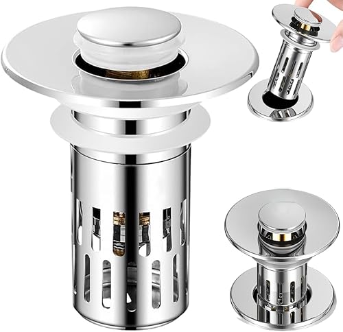 Colador de drenaje 3 en 1 para fregadero de baño, colador de drenaje de fregadero de cocina con atrapador de pelo, filtro de drenaje de piso de