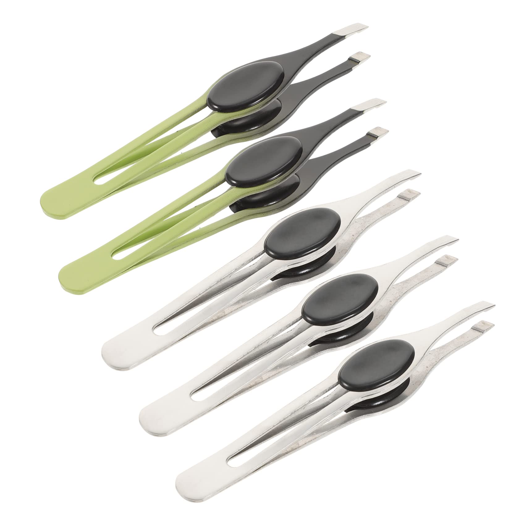 DOITOOL 5pcs Stainless Steel Eyebrow Padded Clips Safe Skin-Friendly for Daily Makeup Random Color