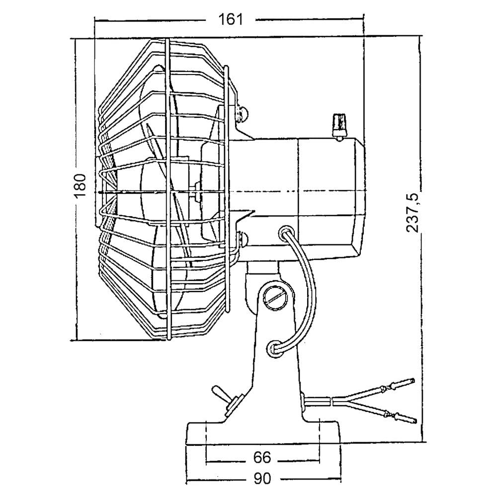24v Abs Oscillating Fan 150 mm