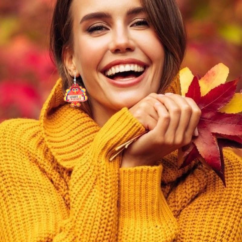 8PCS Fall Earrings for Women Cute Pine Cone Corn Maple Leaf Pumpkin Turkey Earrings Autumn Thanksgiving Earrings Autumn Thanksgiving Jewelry - Image 2