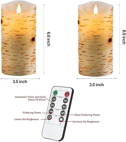 Miniatura 31 de Velas LED sin llama, funciona con pilas, mecha 3D con 10 botones de teclas, control remoto, temporizador de 24 horas, juego de 9 pilares eléctricos