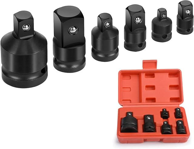 Impact Socket Adaptor Set, Socket Wrench Adapters, 6 Pcs Reducer Adapter for Converter Socket Set 1/4" 3/8" 1/2" 3/4"
