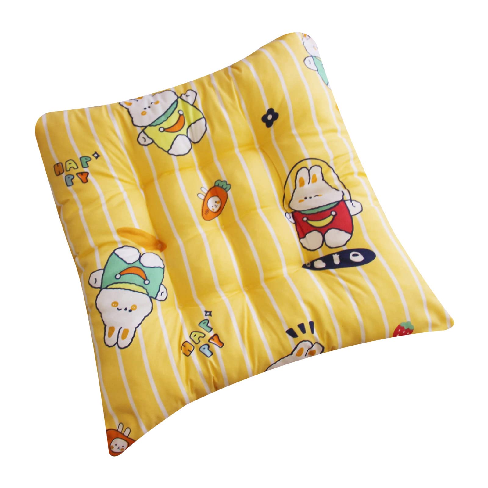 FANSU Chair Pads for Dining Chairs Set of 1 2 4 6, Cartoon Pattern Garden Chair Cushion 45cm, Seat Pads for Kitchen Chairs, Padded Chair Cushions with Ties (6 Pieces,Cartoon Rabbit)