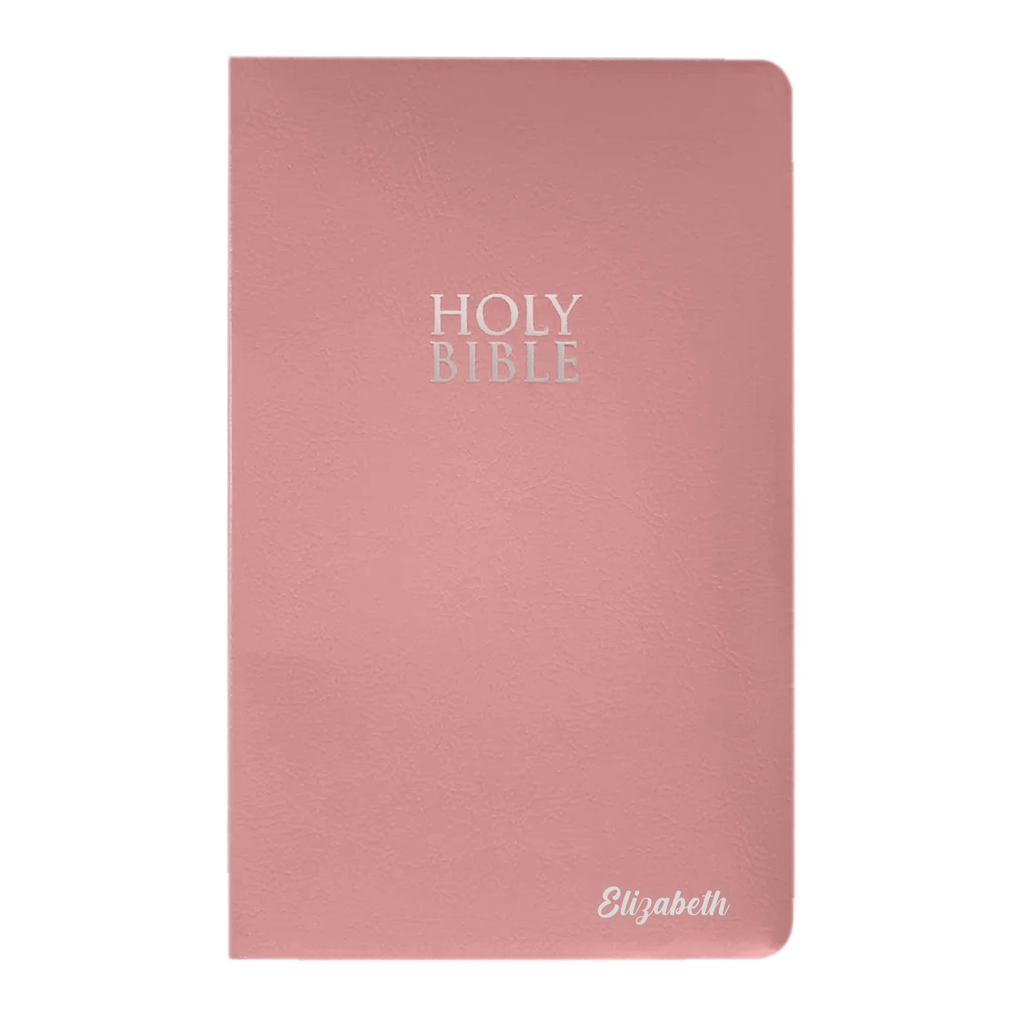 Personalized NIV Bible Faux Leather Small Print Economy Bible with Custom Name at The Lower Right Side & Red-Highlighted Verses, Custom Gift for