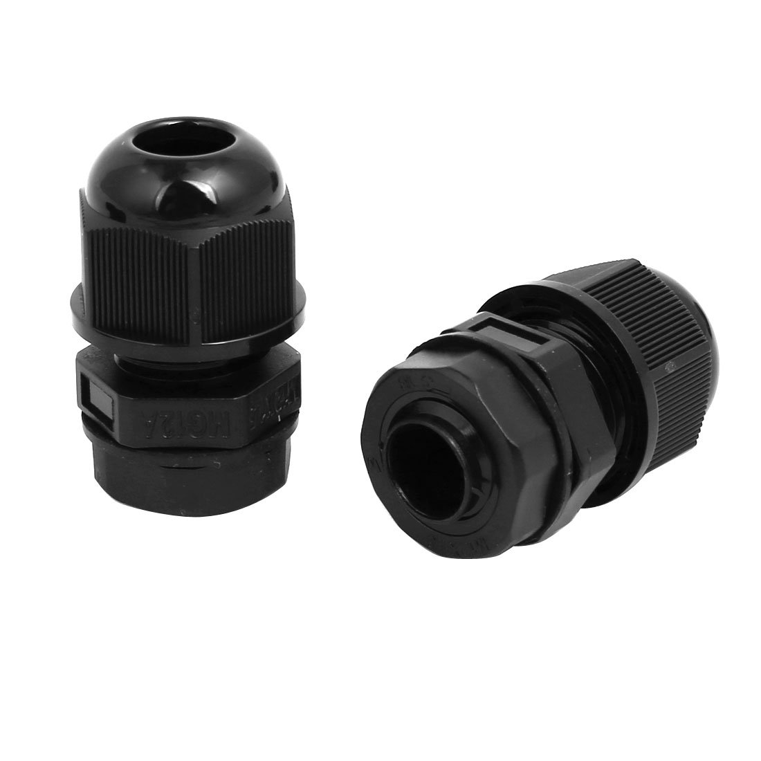 Aexit M12x1.5mm 1mm-2.6mm Transmission 3 Holes Adjustable Cables Gland Black 5pcs