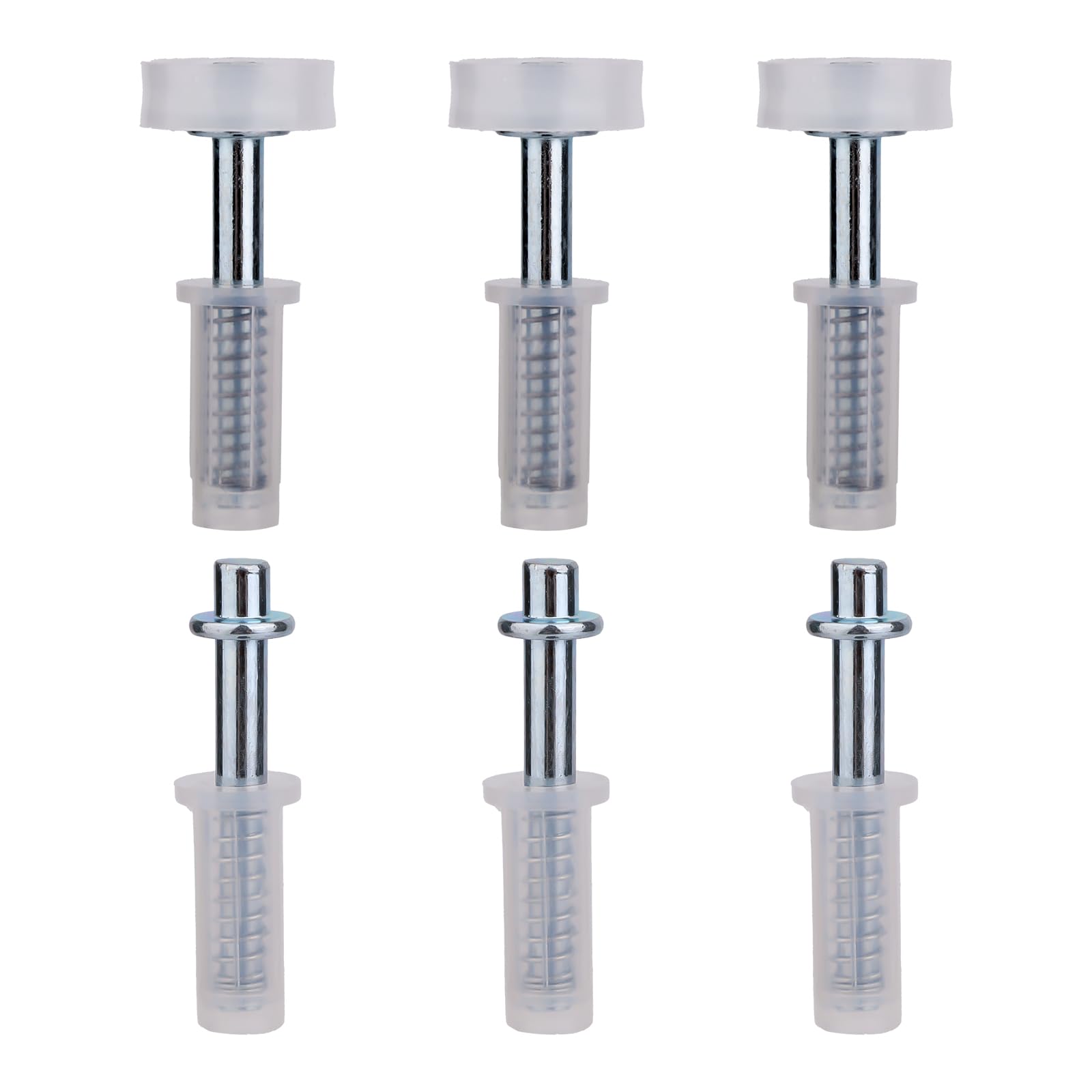 Photo 1 of BOXOB 6 Pcs Bi-Fold Door Top Roller Guide Wheel and Top Pivot, Spring Loaded Bifold Closet Door Hardware Kit for Folding Pocket Doors Barn Doors & Sliding Cabinet Repair Replacement